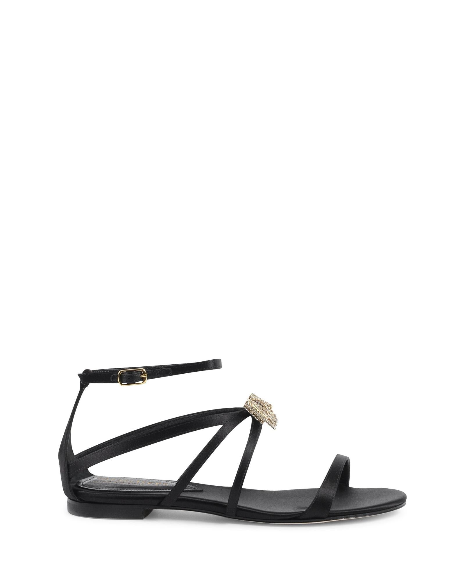 Satin Ankle-Strap Sandal with Swarovski Bow - 37.5 EU Main image