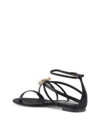 Satin Ankle-Strap Sandal with Swarovski Bow - 37.5 EU