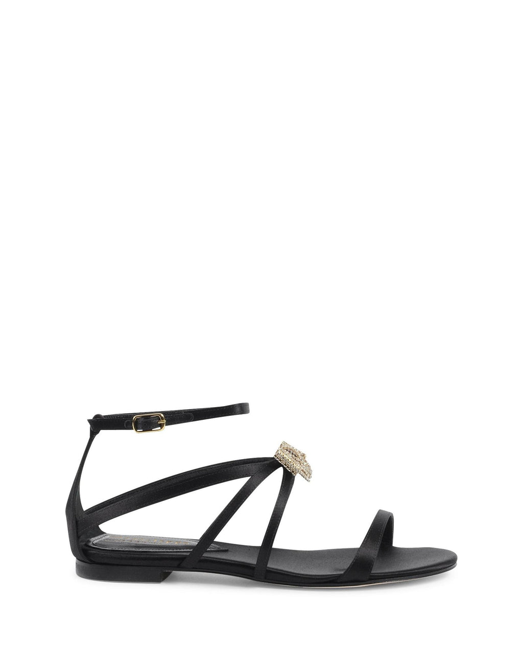 Satin Ankle-Strap Sandal with Swarovski Bow - 39.5 EU
