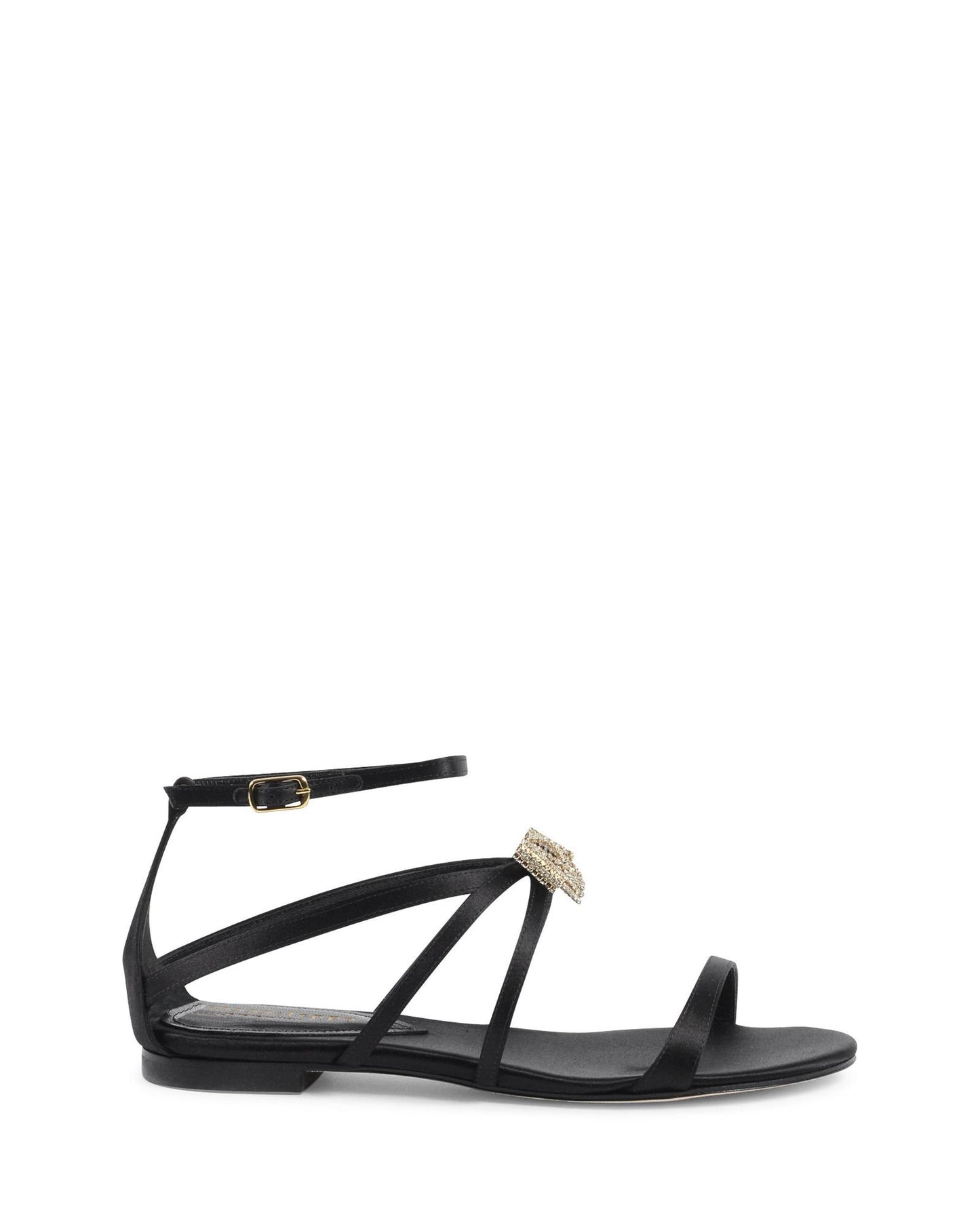 Satin Ankle-Strap Sandal with Swarovski Bow - 39.5 EU