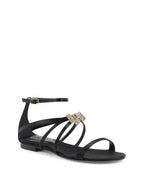 Satin Ankle-Strap Sandal with Swarovski Bow - 39.5 EU
