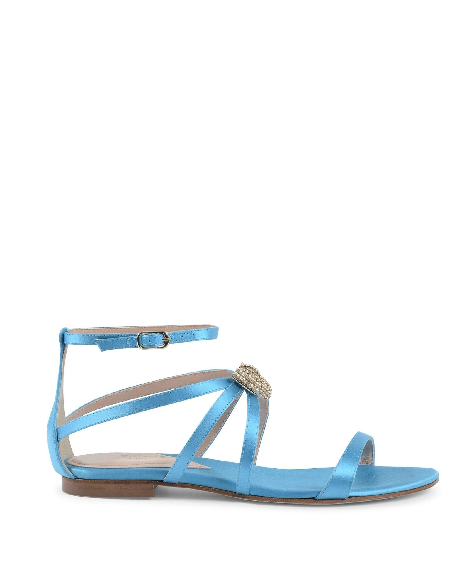 Swarovski Bow Satin Ankle-Strap Sandal - 37.5 EU Main image