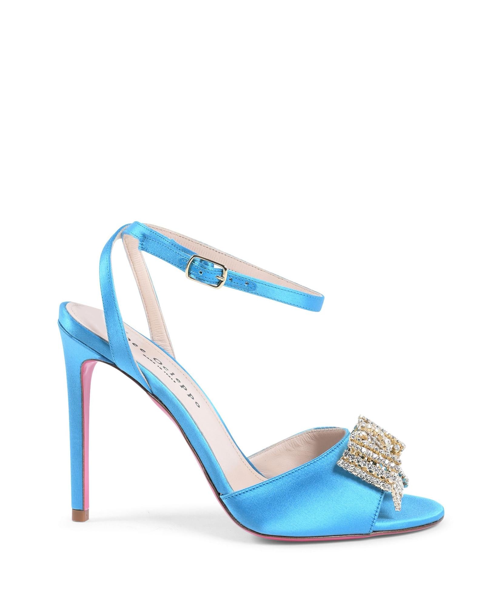 Satin Crystal Bow Sandal - 37.5 EU Main image
