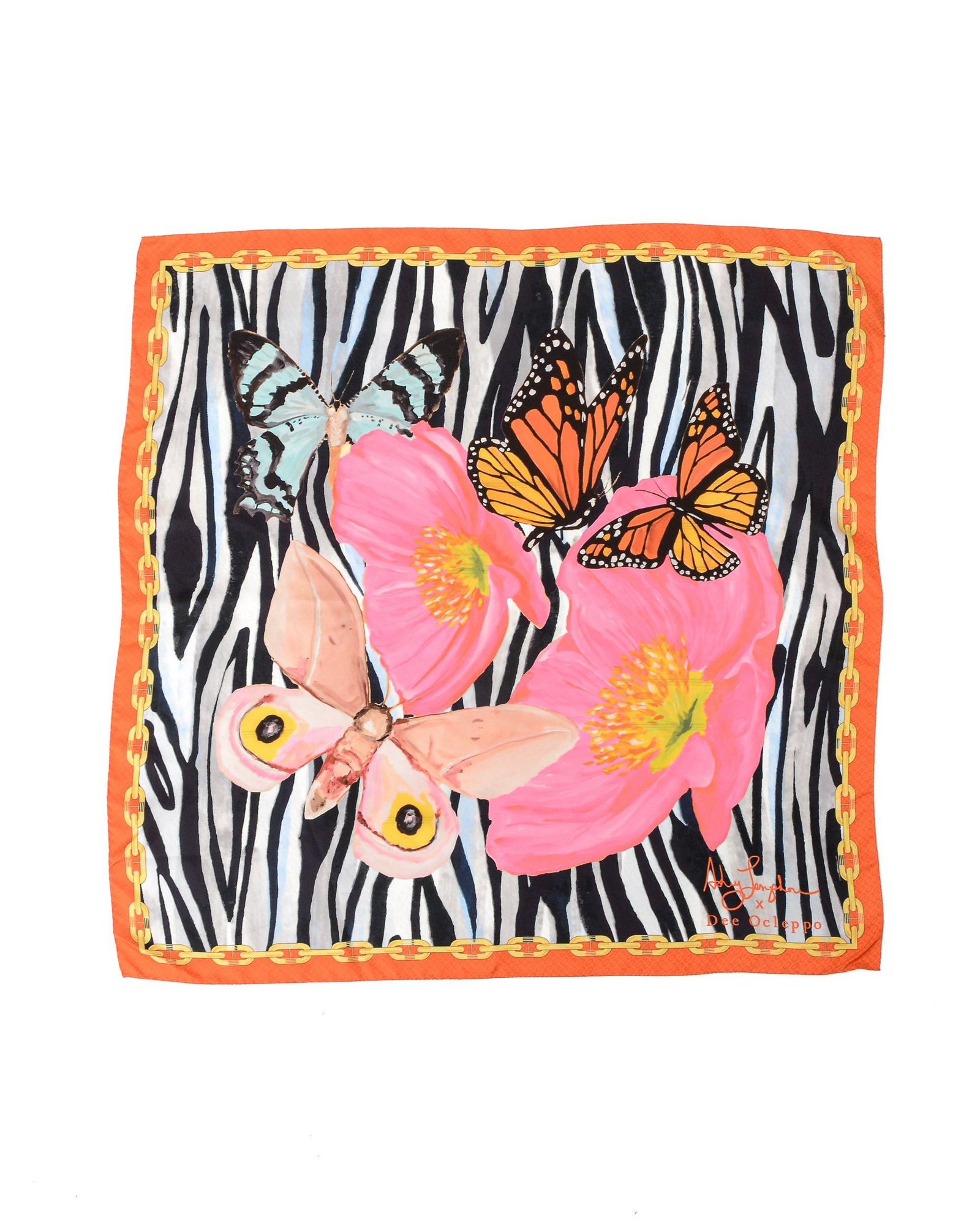 Red Zebra Silk Scarf - One Size Main image