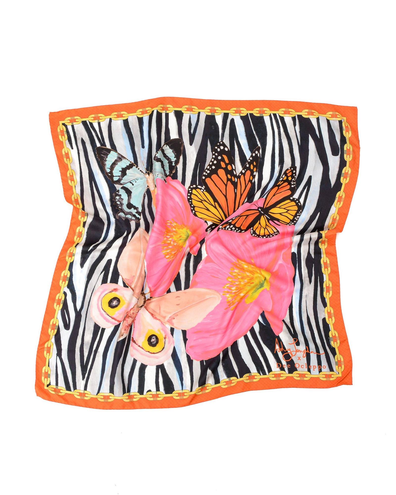 Red Zebra Silk Scarf - One Size Secondary image