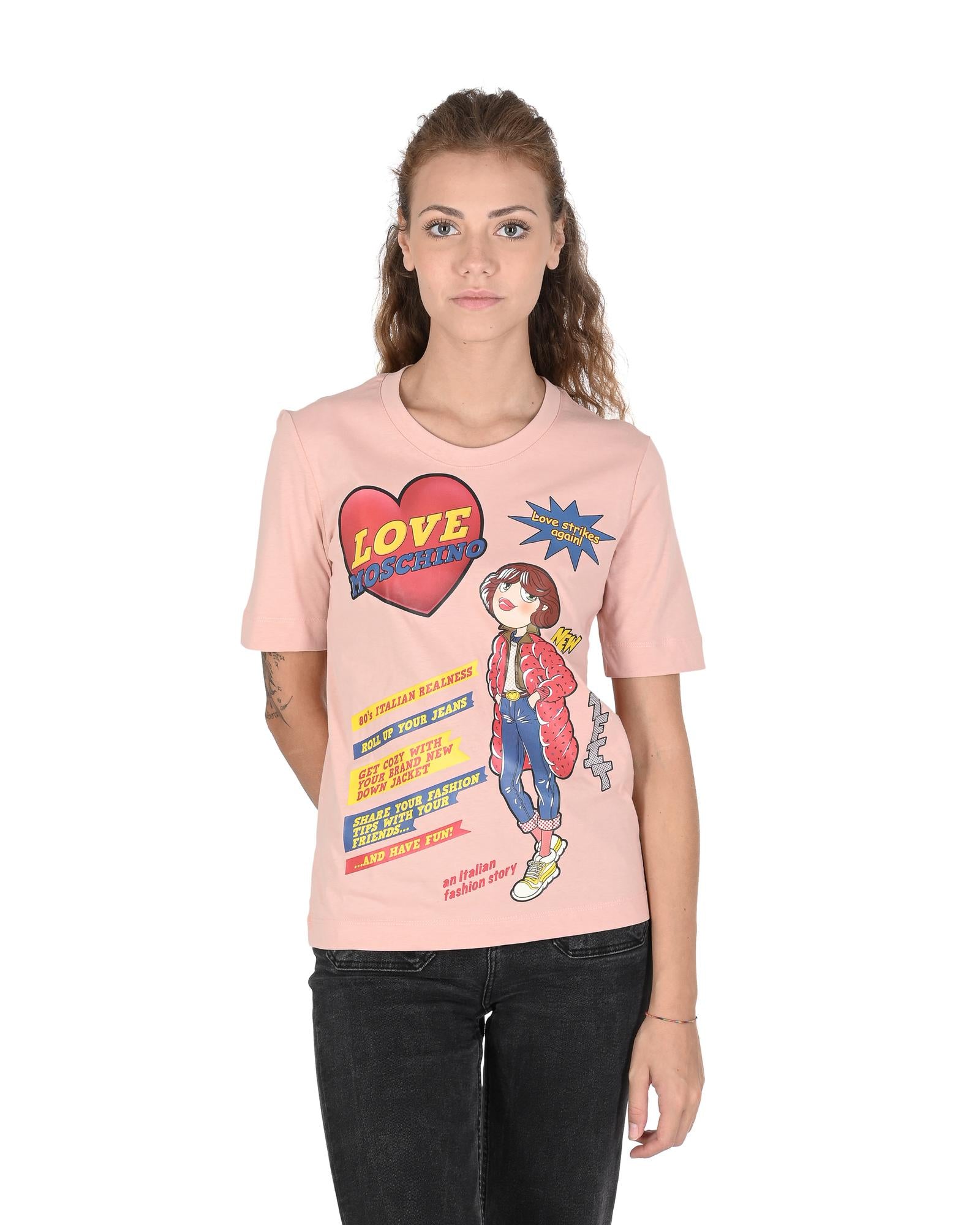 Powder Pink Cotton T-Shirt - 42 EU Main image
