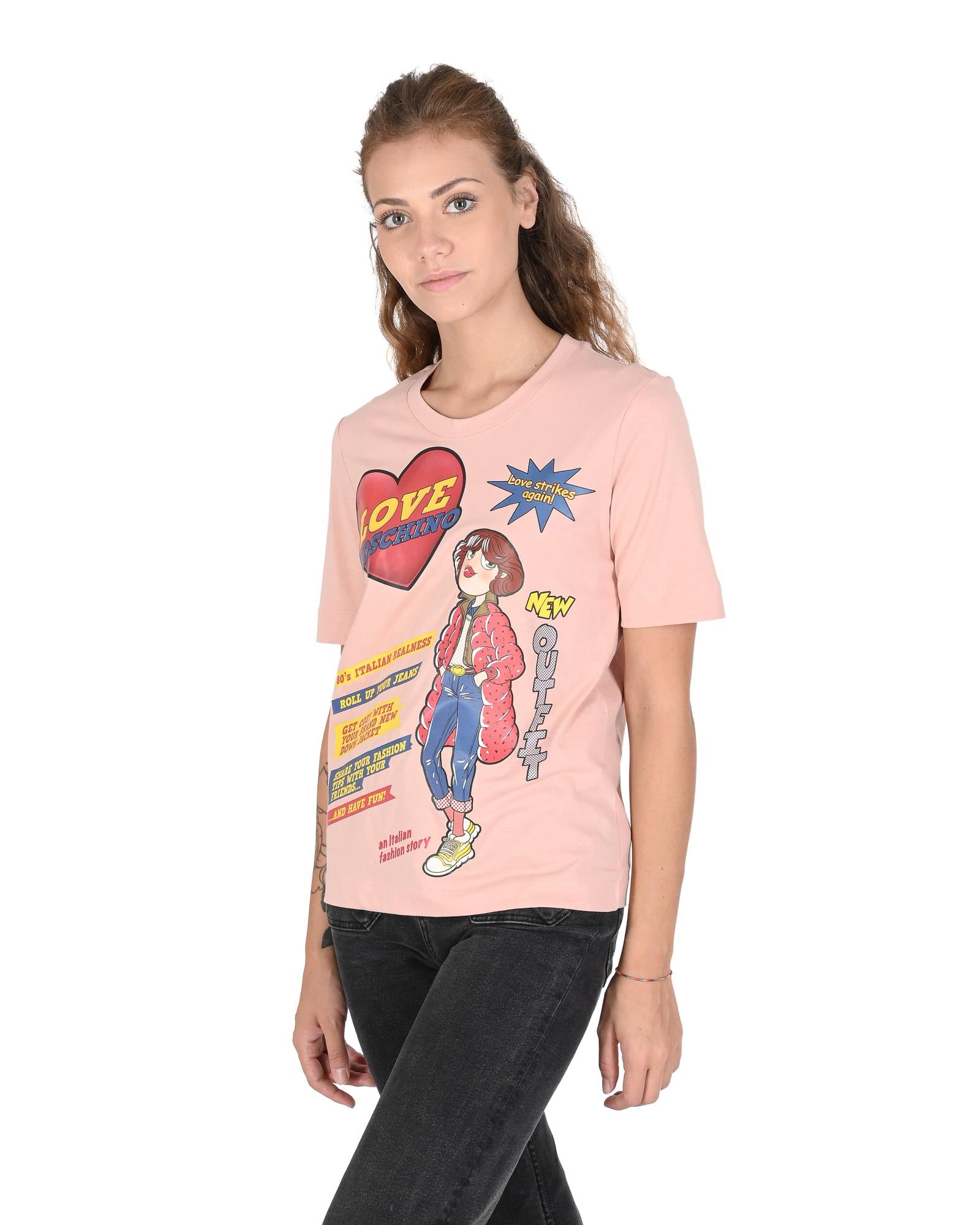 Powder Pink Cotton T-Shirt - 42 EU Secondary image