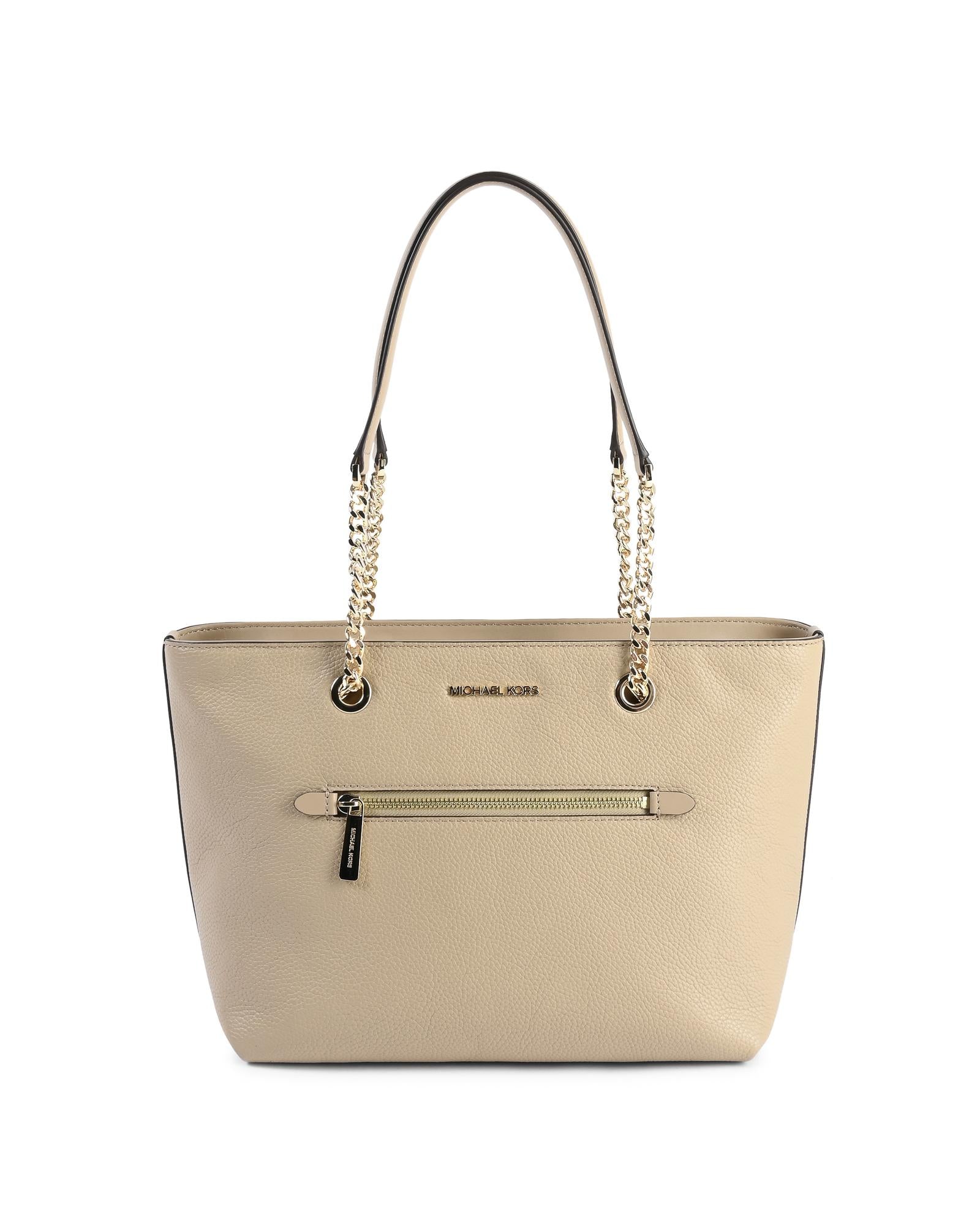 Leather Front Zip Tote Bag - One Size Main image