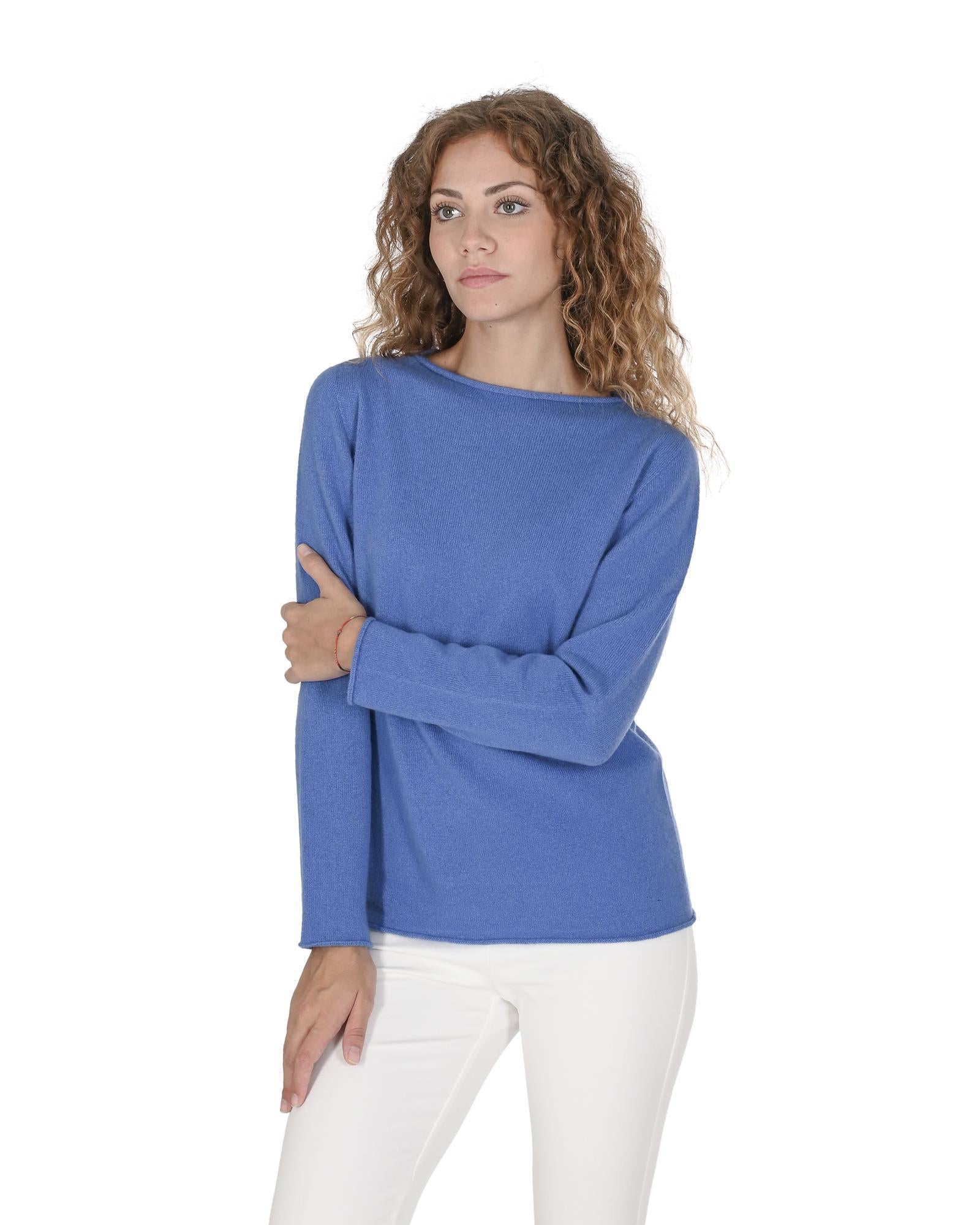 Premium Cashmere Boatneck Sweater - M Main image