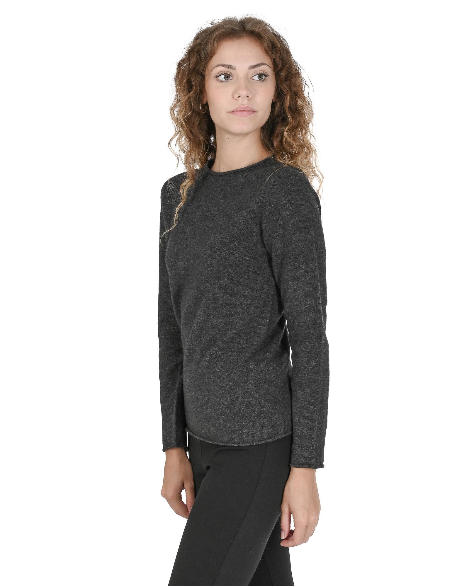 Crown of Edinburgh Cashmere Women's Premium Cashmere Boatneck Sweater in Grigio Ferro - L Secondary image