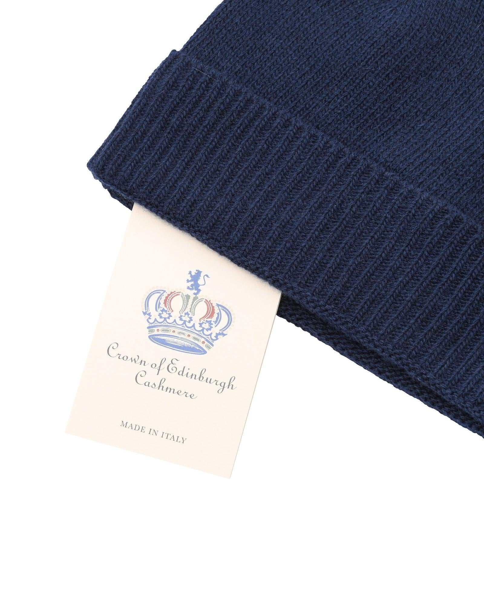Crown of Edinburgh Cashmere Women's Cashmere Womens Classic Beanie in Blue - One Size Secondary image