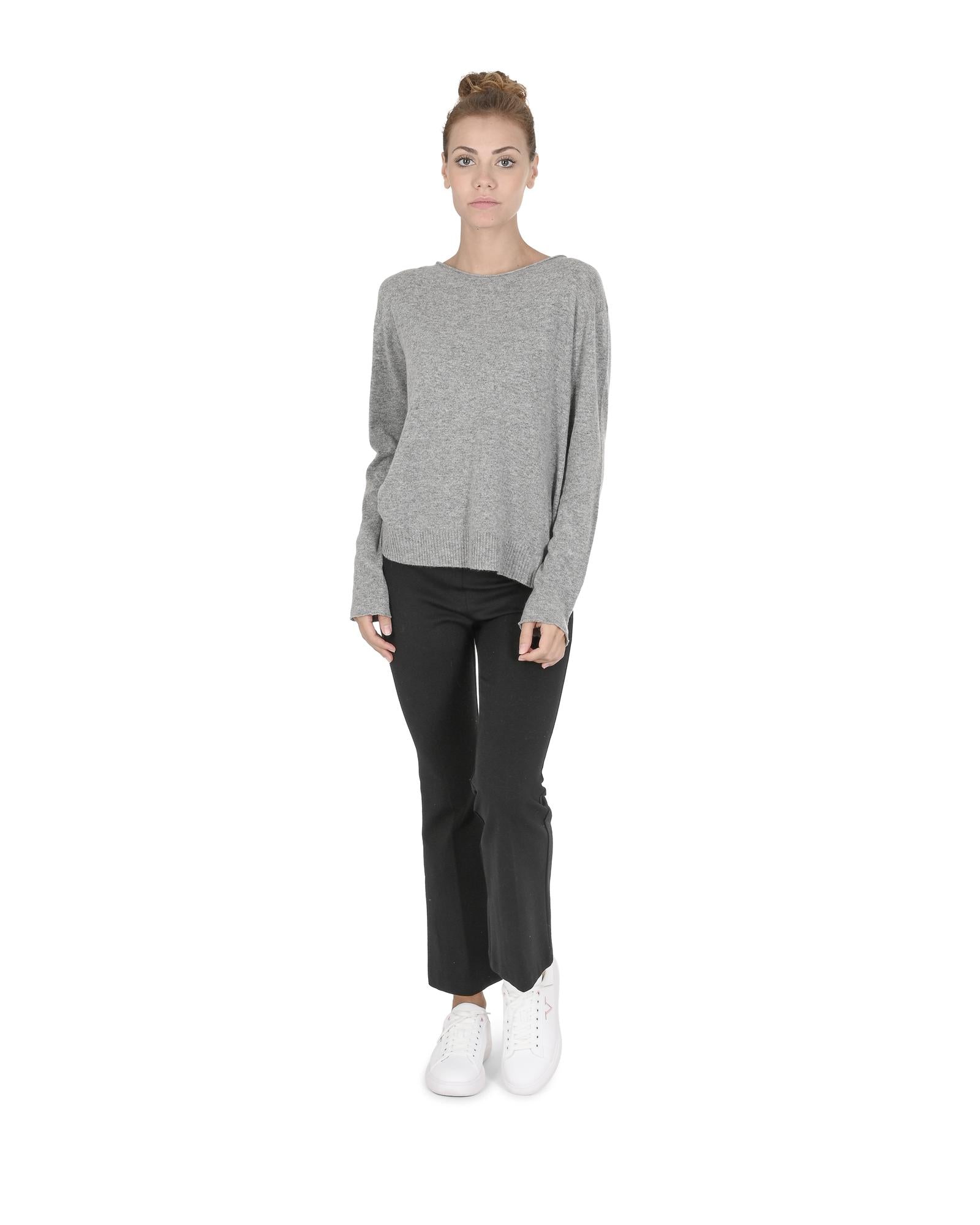 Crown of Edinburgh Cashmere Women's Cashmere Boatneck Sweater for Women in Grigio Peltro - M Secondary image