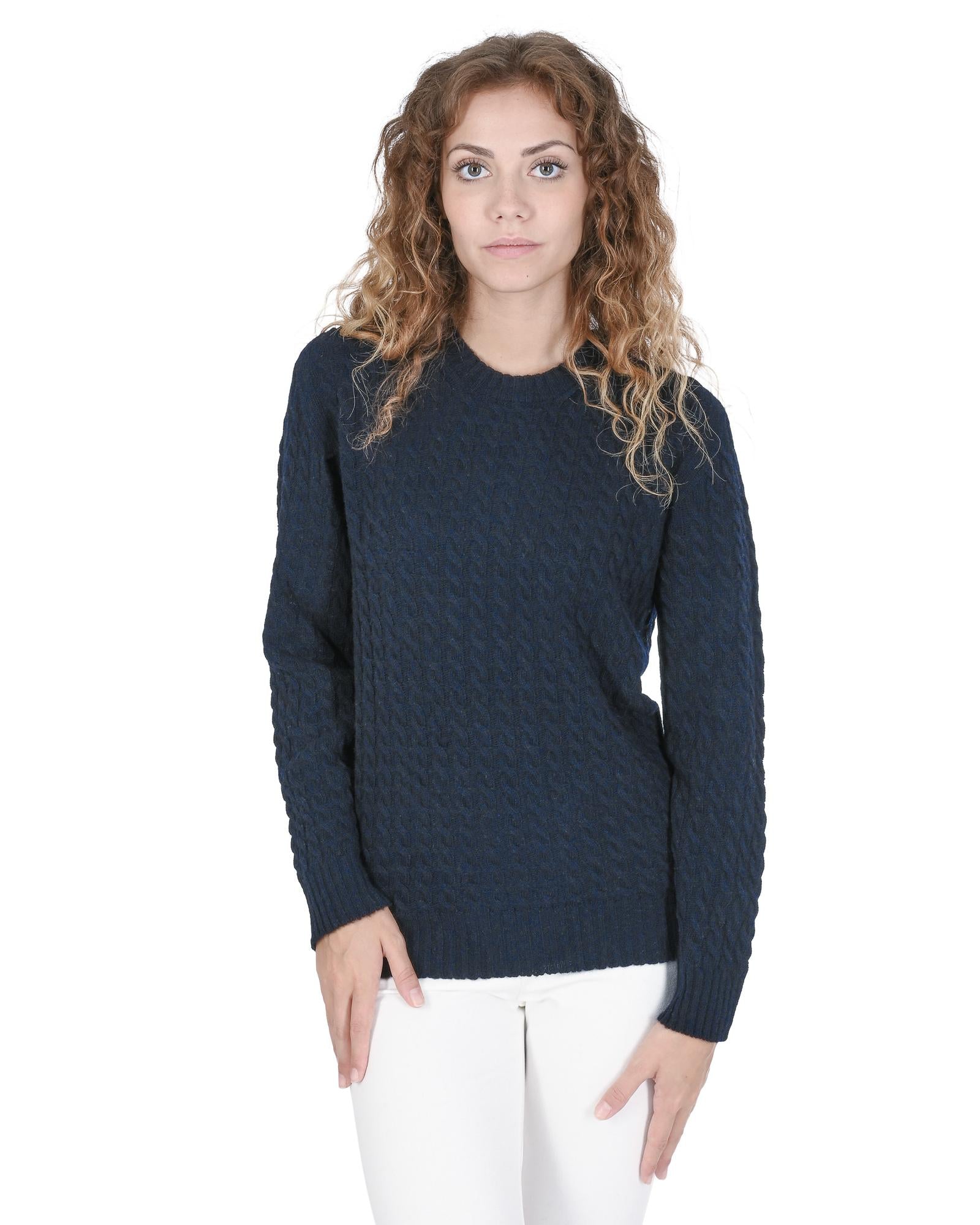 Crown of Edinburgh Cashmere Women's Cashmere Round Neck Womens Sweater in Navy blue - 44 EU Main image
