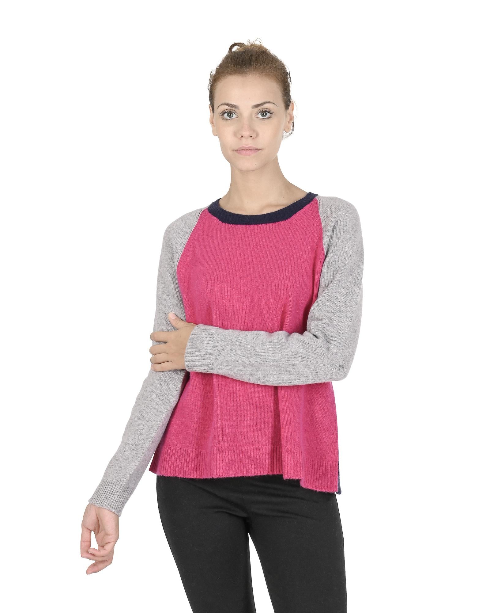 Crown of Edinburgh Cashmere Women's Round Neck Cashmere Sweater in Multicolor - 44 EU Main image