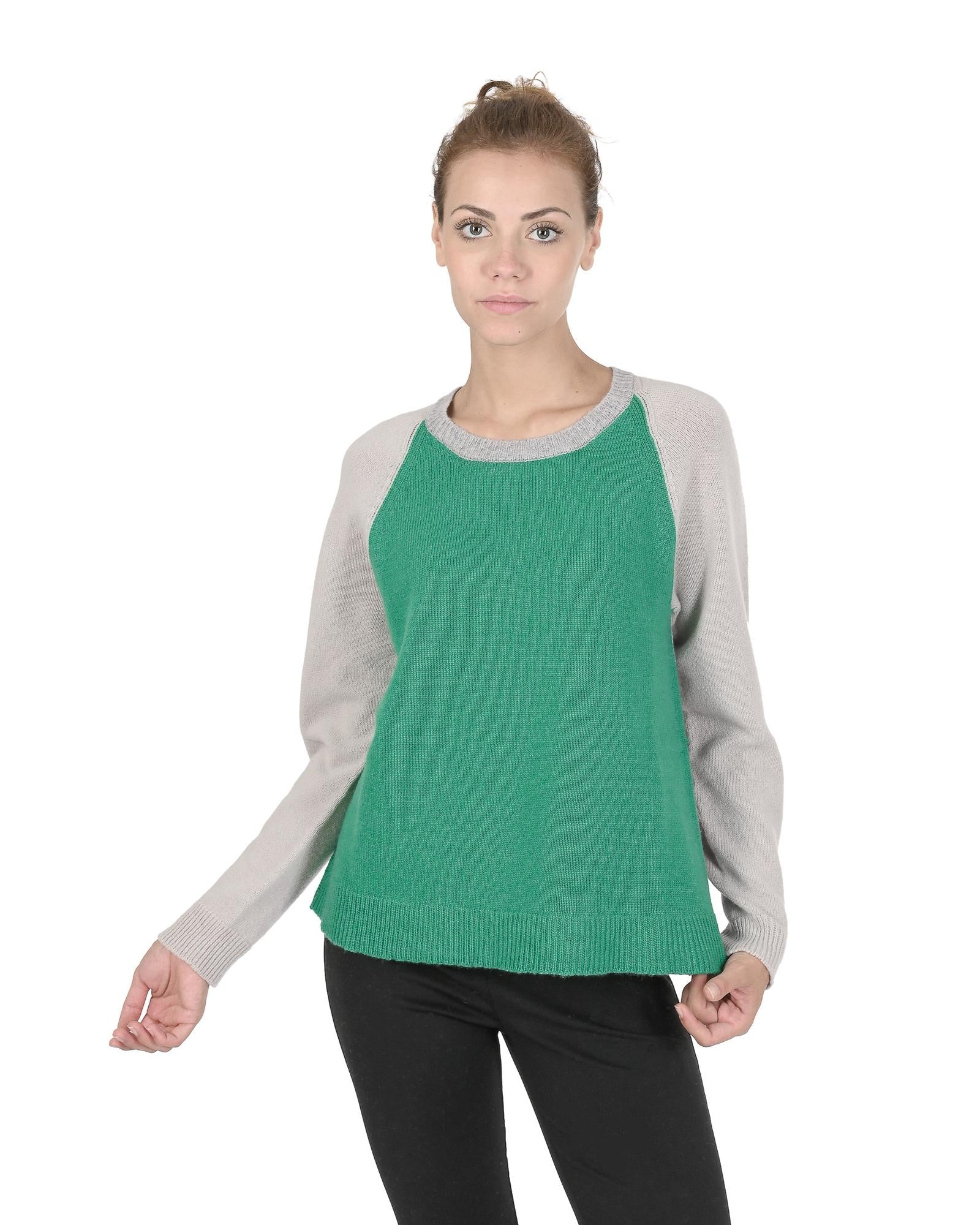Crown of Edinburgh Cashmere Women's Premium Cashmere Round Neck Sweater in Multicolor - 40 EU Main image