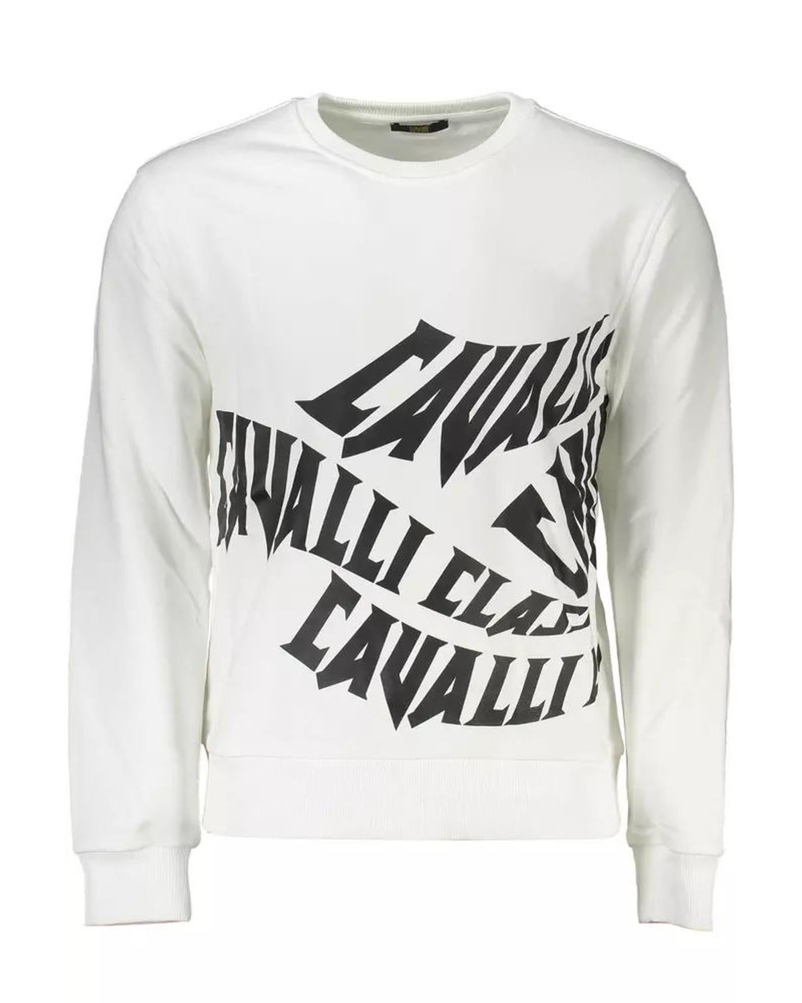 Cavalli Class Men's White Cotton Sweater - L Main image