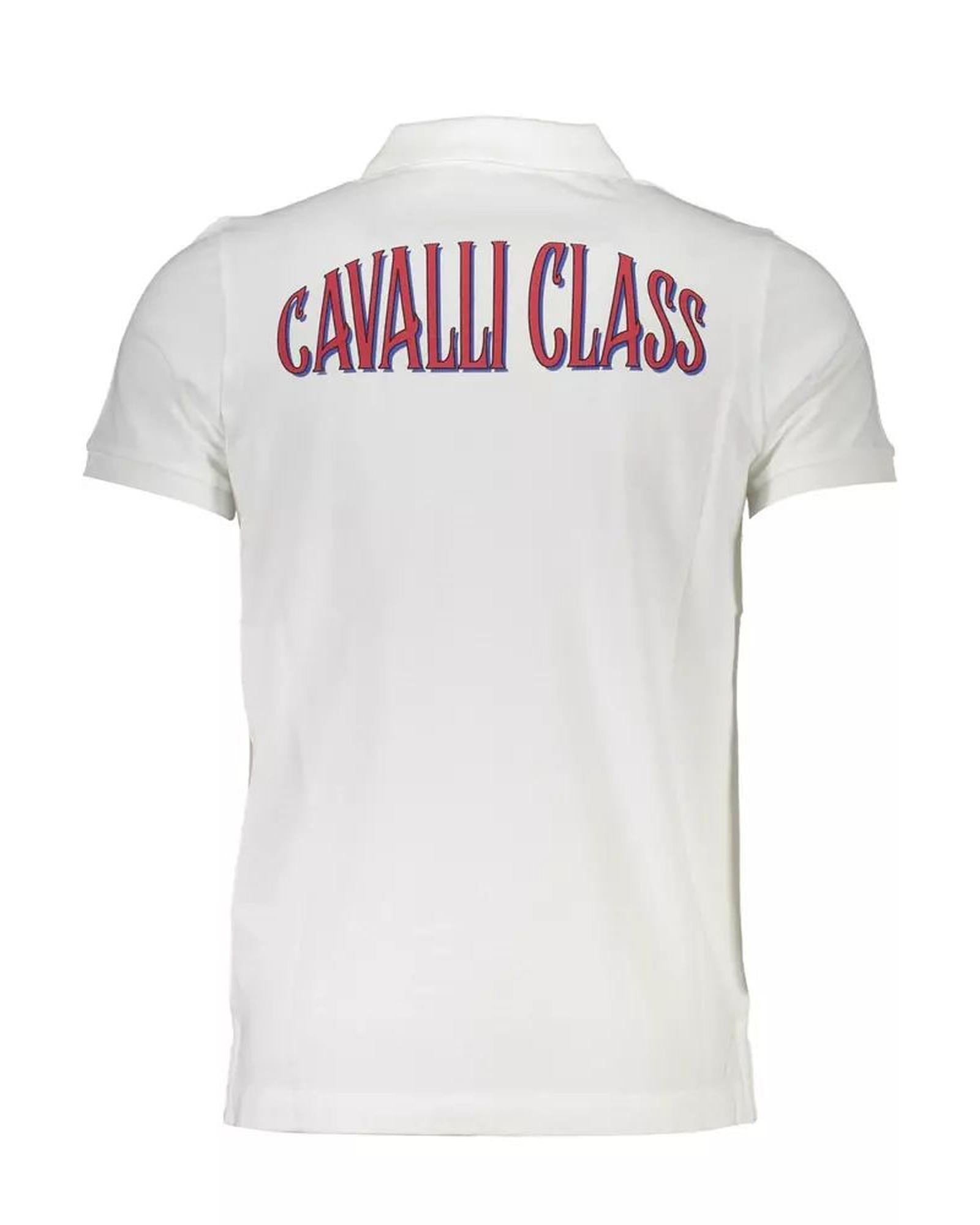 Cavalli Class Men's White Cotton Polo Shirt - M Secondary image