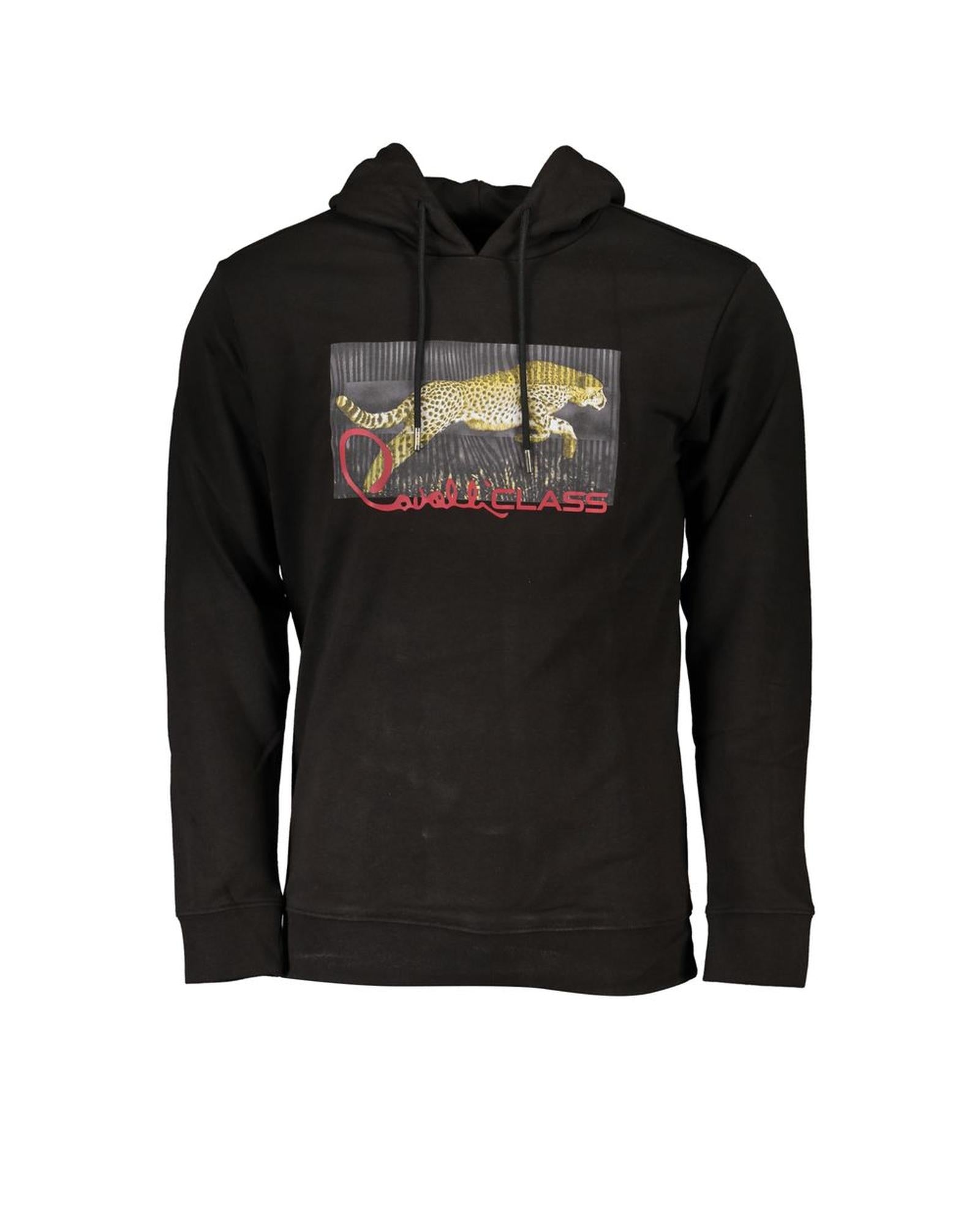 Cavalli Class Men's Black Cotton Sweater - 3XL Main image