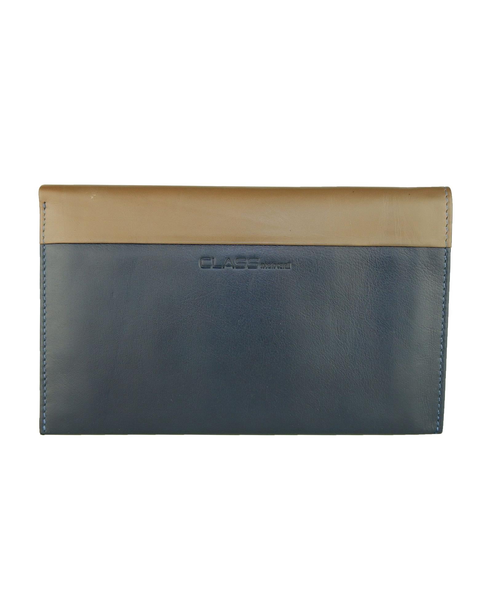 Blue Leather Cavalli Class Wallet with Card Holder Inserts One Size Men Main image