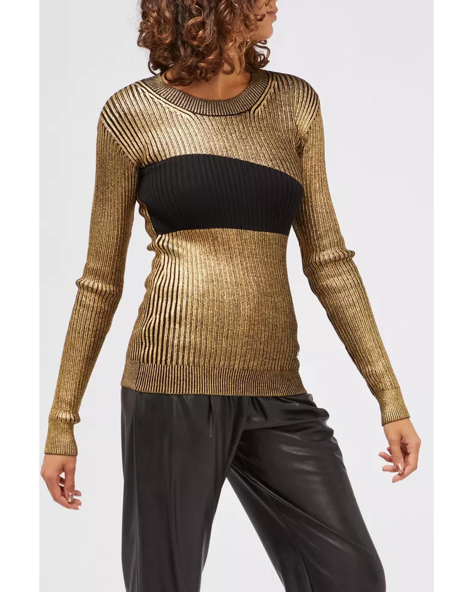 Fancy Print Long-Sleeved Sweater with Black Band 42 IT Women Secondary image