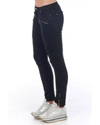 Stretch Denim Biker Jeans with Worn Wash and Multipockets 42 IT Women Women's Jeans Frankie Morello
