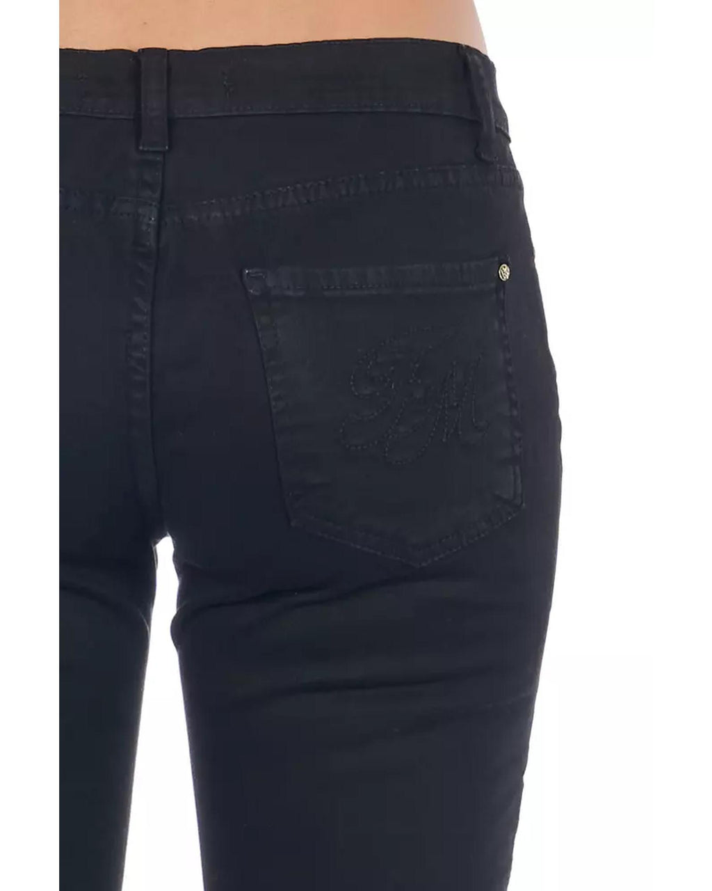 Stretch Denim Biker Jeans with Worn Wash and Multipockets 42 IT Women Women's Jeans Frankie Morello