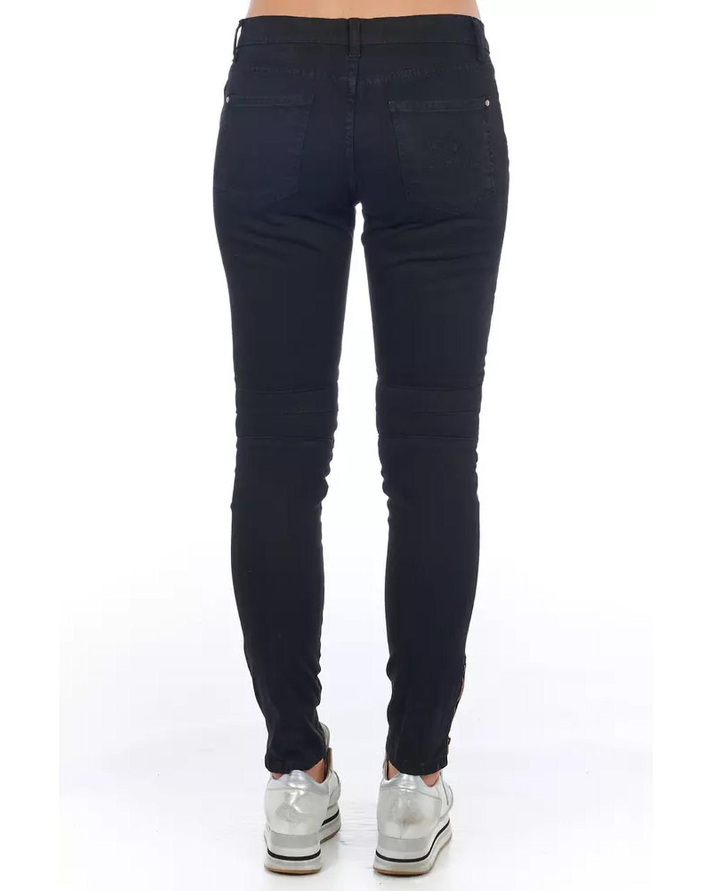 Stretch Denim Biker Jeans with Worn Wash and Multipockets 42 IT Women Women's Jeans Frankie Morello