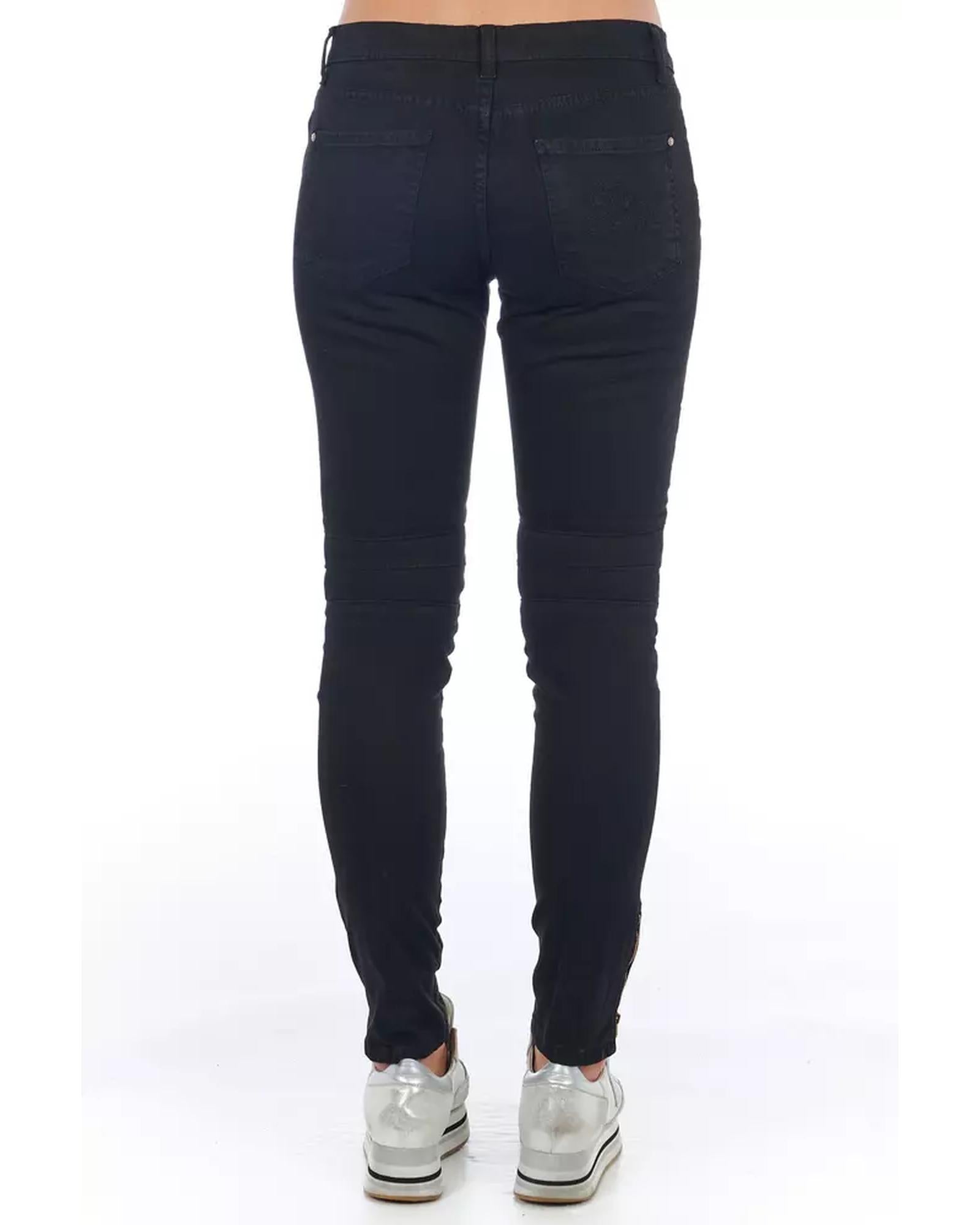 Stretch Denim Biker Jeans with Worn Wash and Multipockets 42 IT Women Women's Jeans Frankie Morello