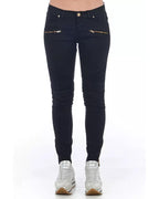 Stretch Denim Biker Jeans with Worn Wash and Multipockets 42 IT Women Women's Jeans Frankie Morello