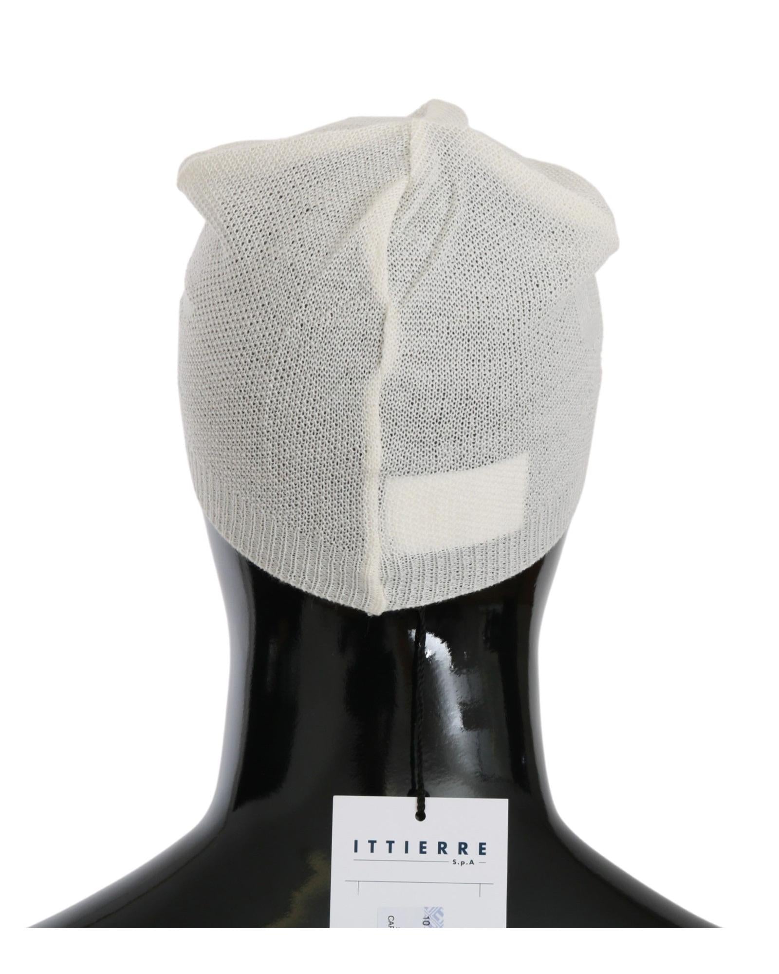 Costume National Men's Beanie White Wool Blend Branded Hat - One Size Secondary image