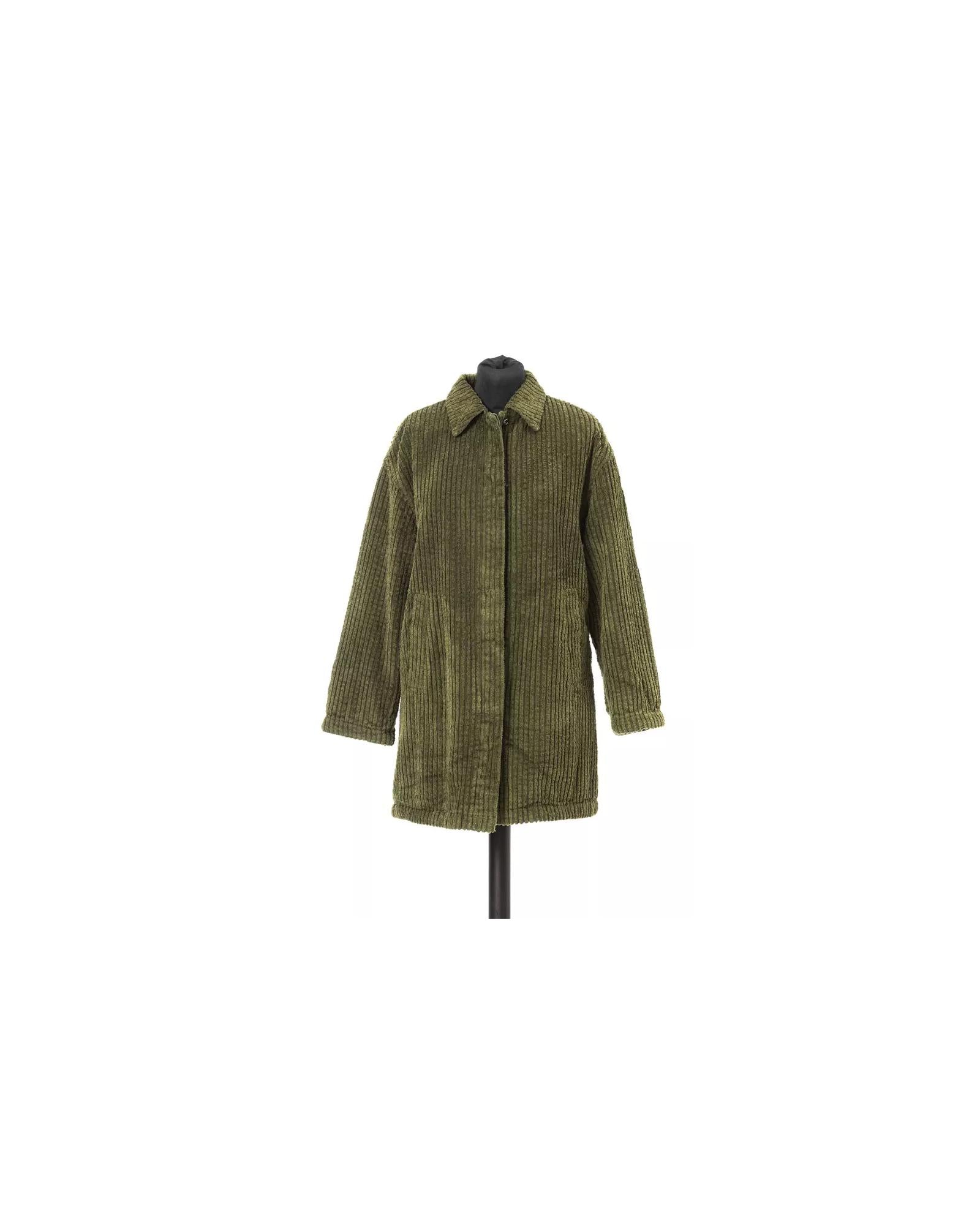 Wide Ribbed Jacket with Teddy Fur Padding and Logo Button Closure 40 IT Women Main image