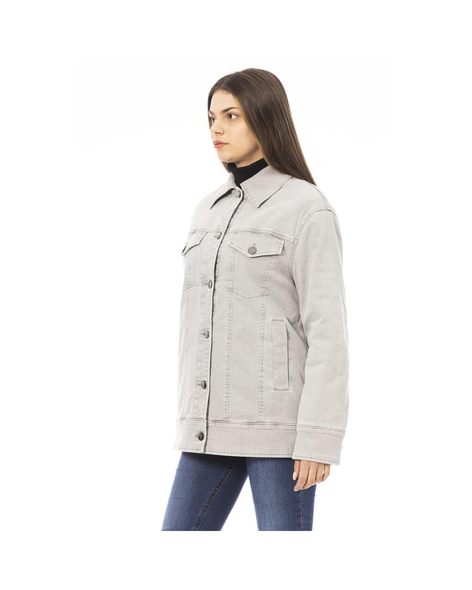 Jacob Cohen Women's Elegant Gray Cotton Blend Jacket - 42 IT Secondary image
