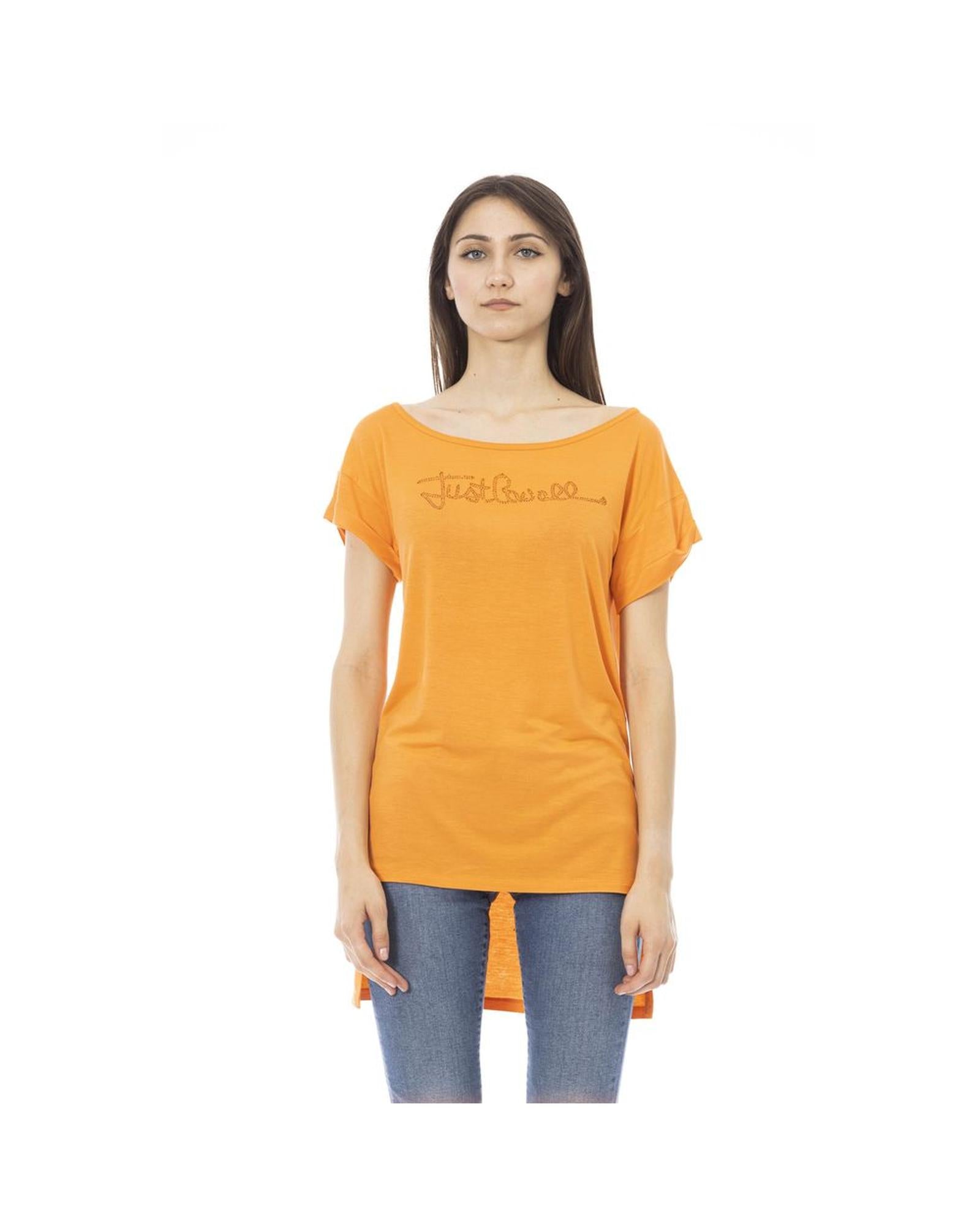 Just Cavalli Women's Orange Cotton Tops & T-Shirt - S Main image