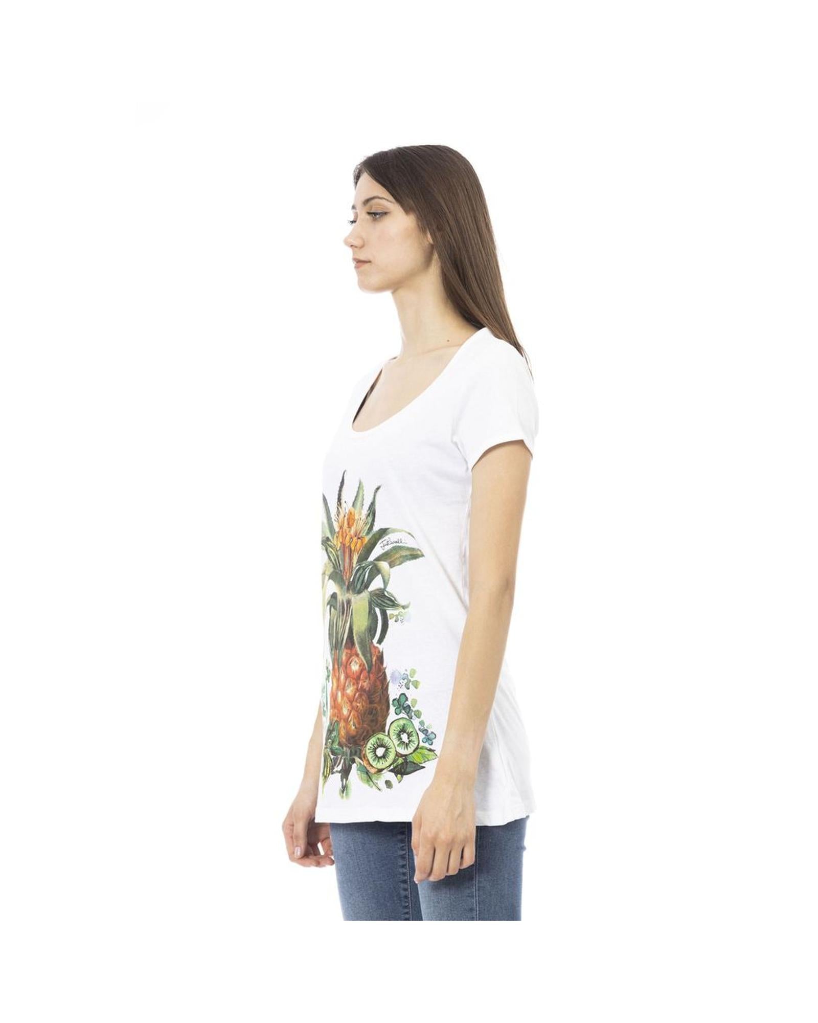Just Cavalli Women's White Cotton Tops & T-Shirt - M Secondary image