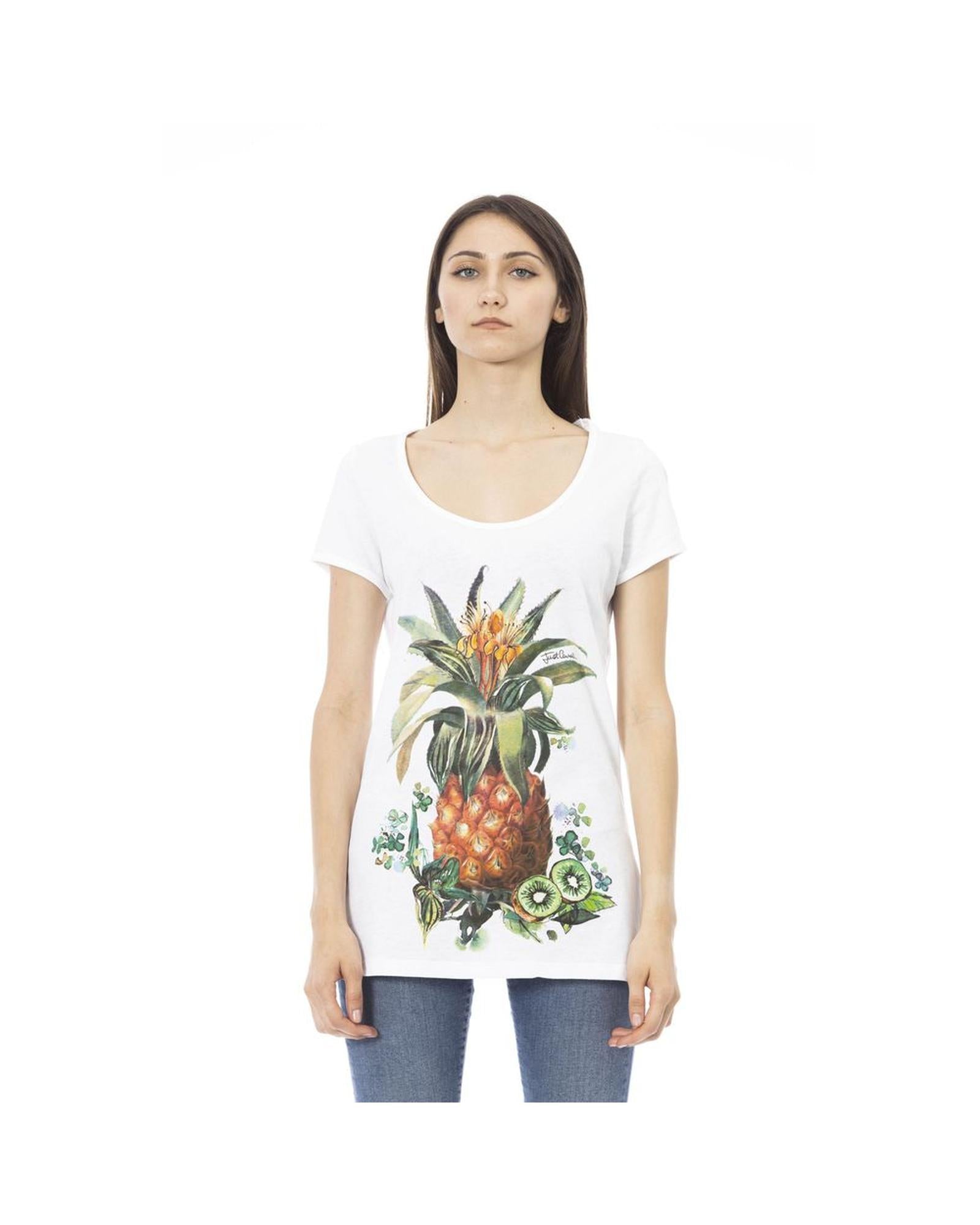 Just Cavalli Women's White Cotton Tops & T-Shirt - XL Main image