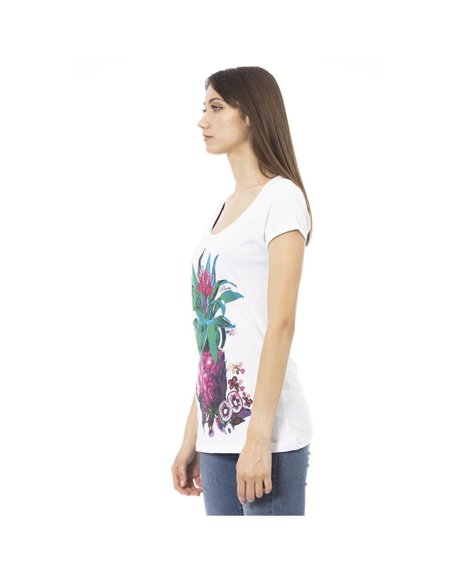 Just Cavalli Women's White Cotton Tops & T-Shirt - M Secondary image