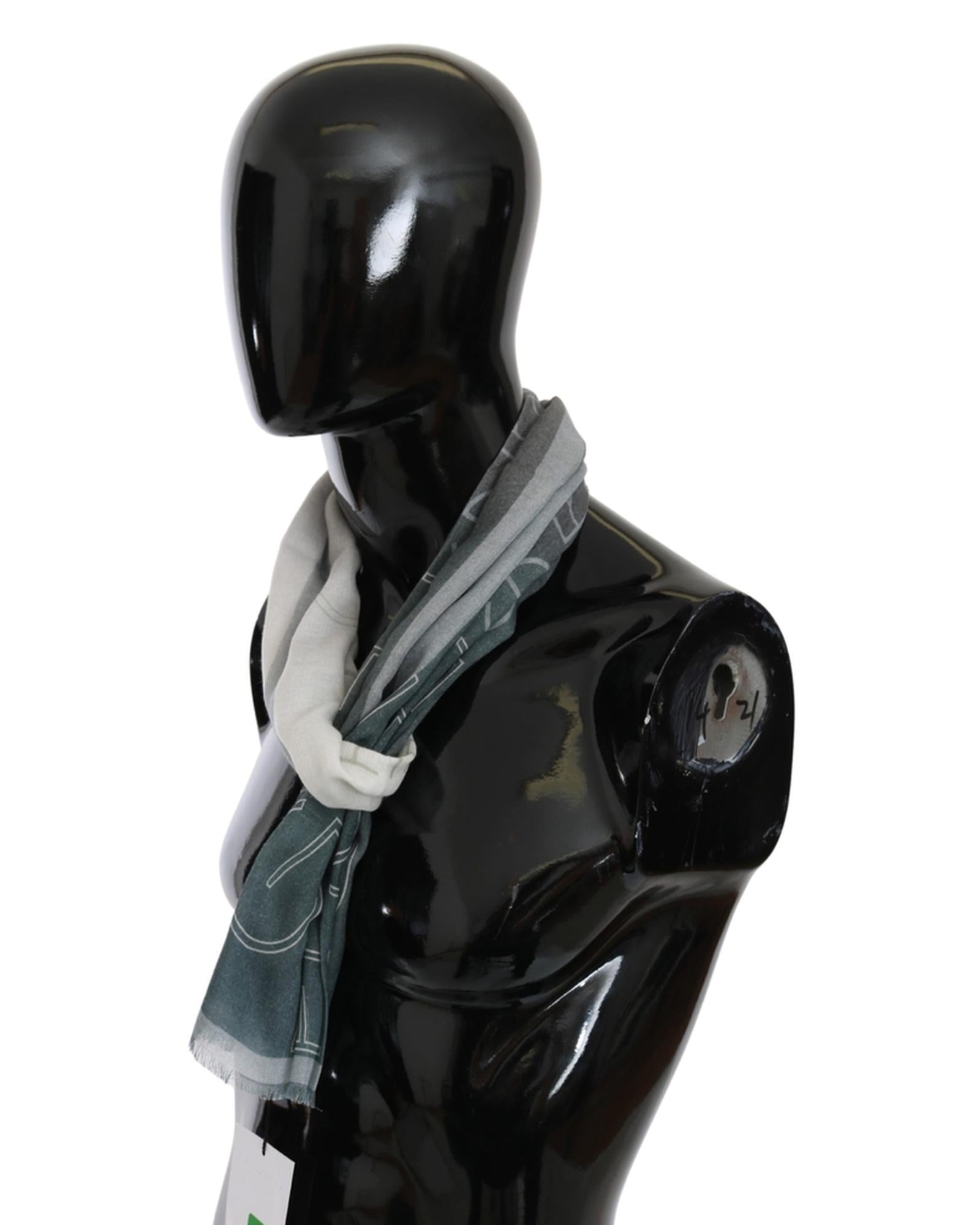 GF FERRE Blue Gray Patterned Scarf One Size Women Secondary image