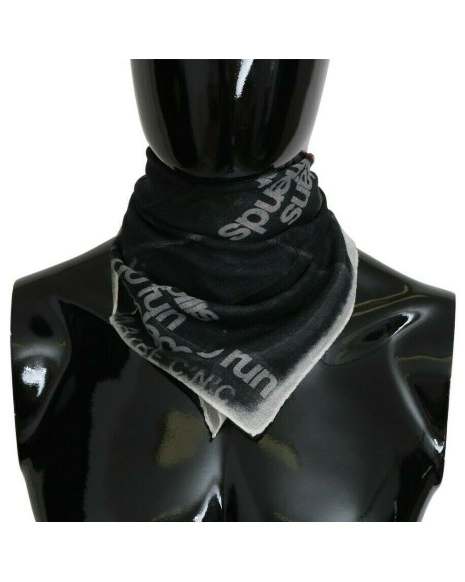 COSTUME NATIONAL CNC Scarf Bandana Hat - Black and White Print One Size Men Secondary image