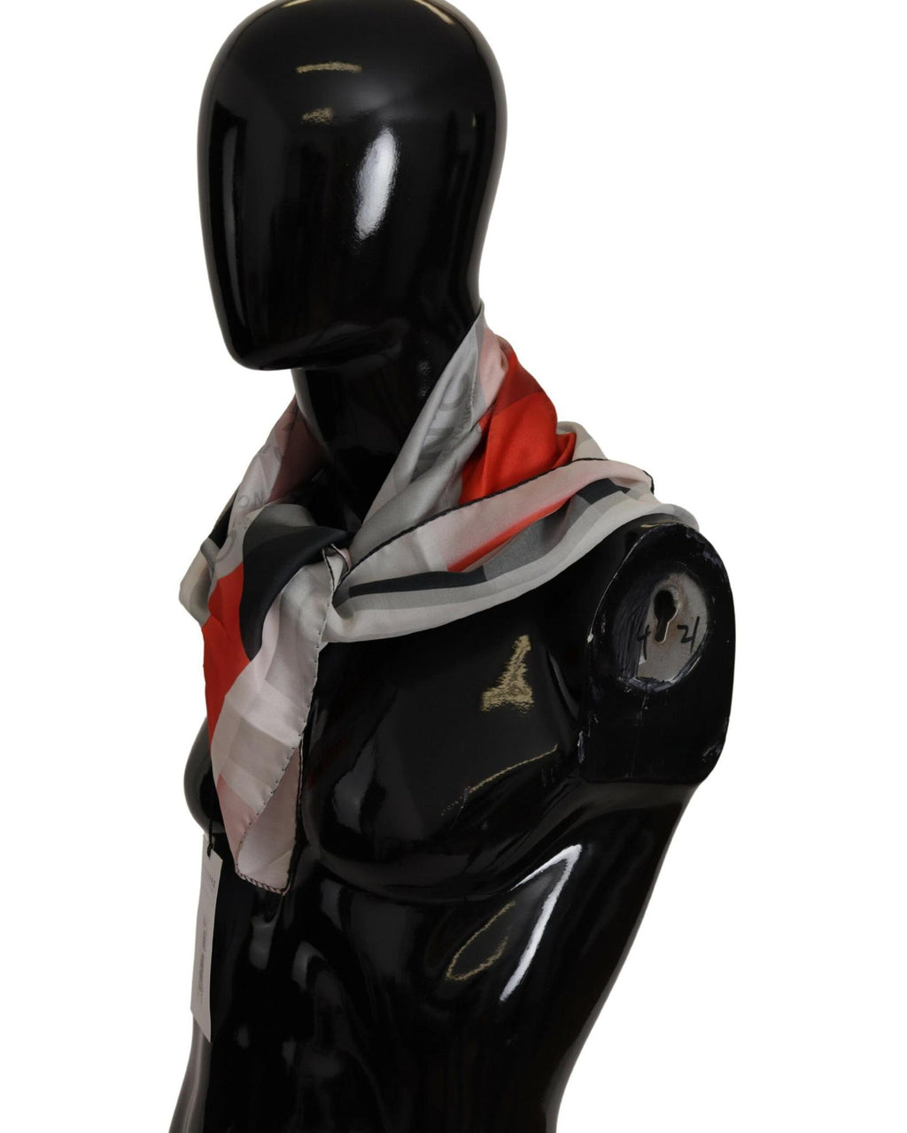 Costume National Women's Gray Red Silk Shawl Foulard Wrap Scarf - One Size Women's Scarf Costume National
