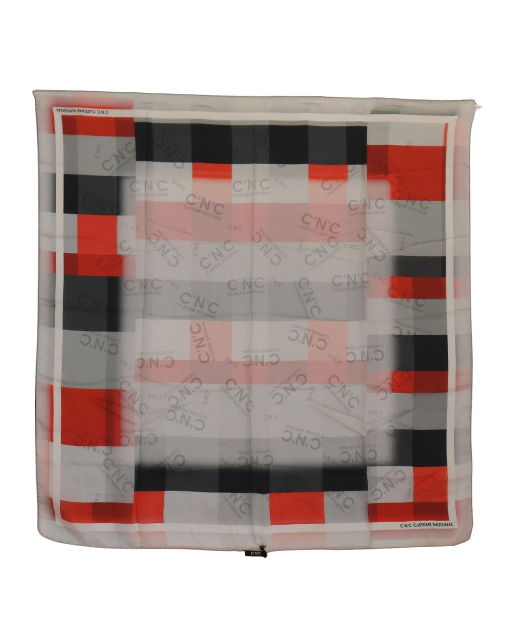 Costume National Women's Gray Red Silk Shawl Foulard Wrap Scarf - One Size Women's Scarf Costume National