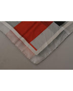 Costume National Women's Gray Red Silk Shawl Foulard Wrap Scarf - One Size Women's Scarf Costume National