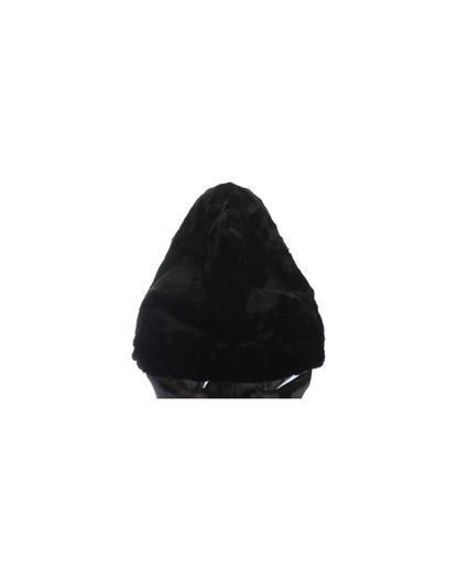Dolce & Gabbana Black Weasel Fur Hooded Scarf Wrap One Size Women
