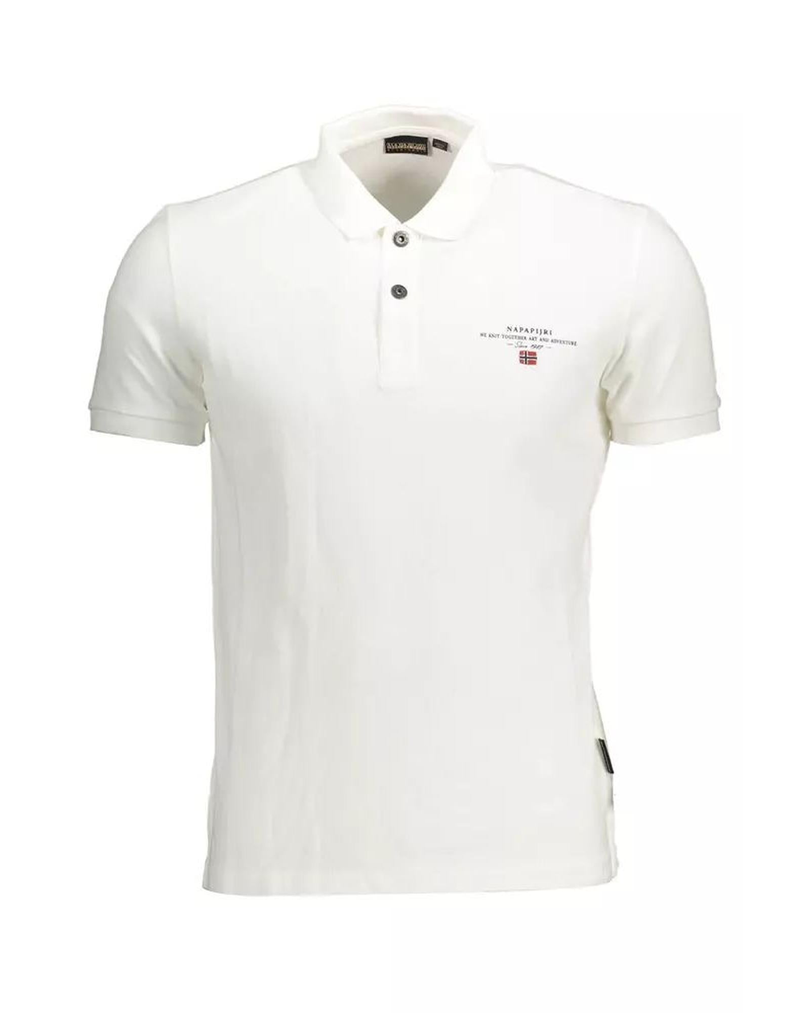 Napapijri Men's White Cotton Polo Shirt - 2XL Main image