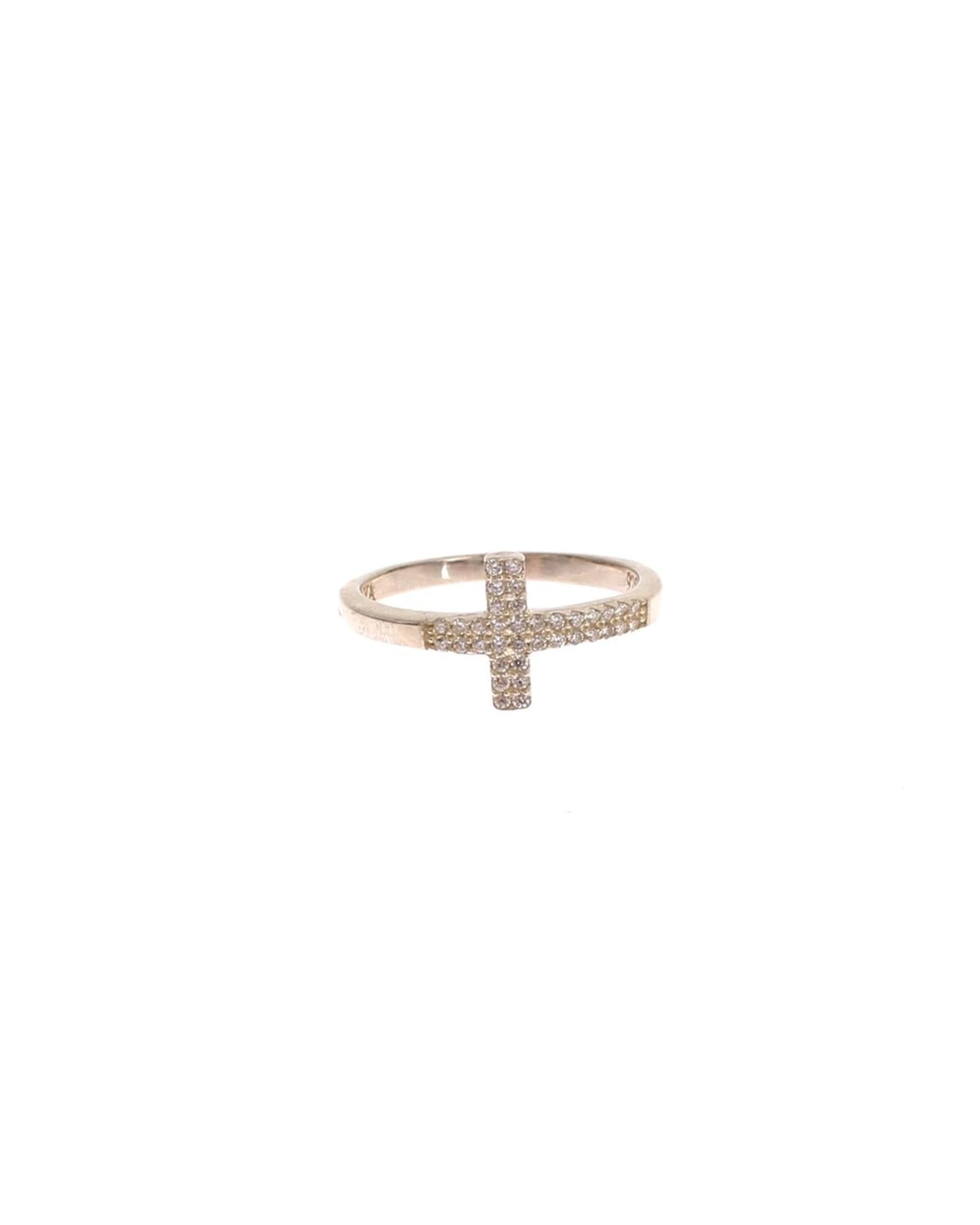 NIALAYA 925 Silver CZ Cross Ring 54 EU Women Main image