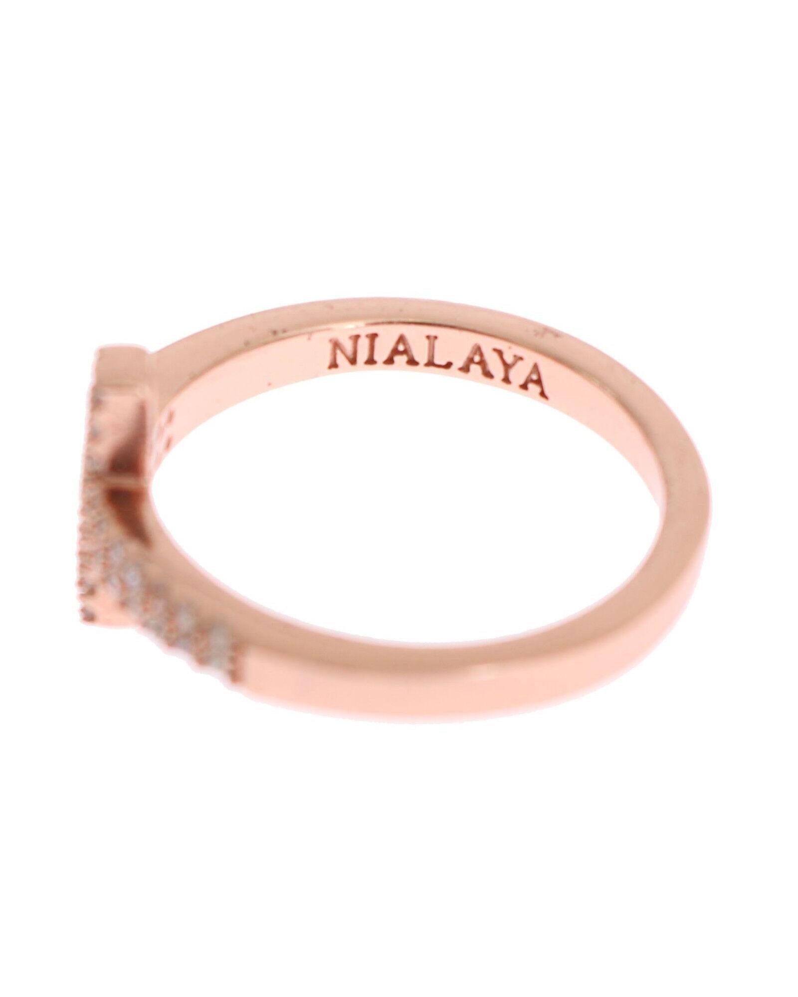 Authentic NIALAYA Pink Gold Plated Silver Ring 56 EU Women Secondary image