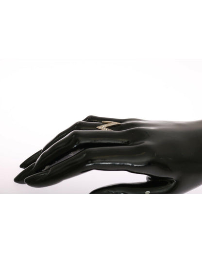 Authentic Sterling Silver CZ Crystal Ring 50 EU Women