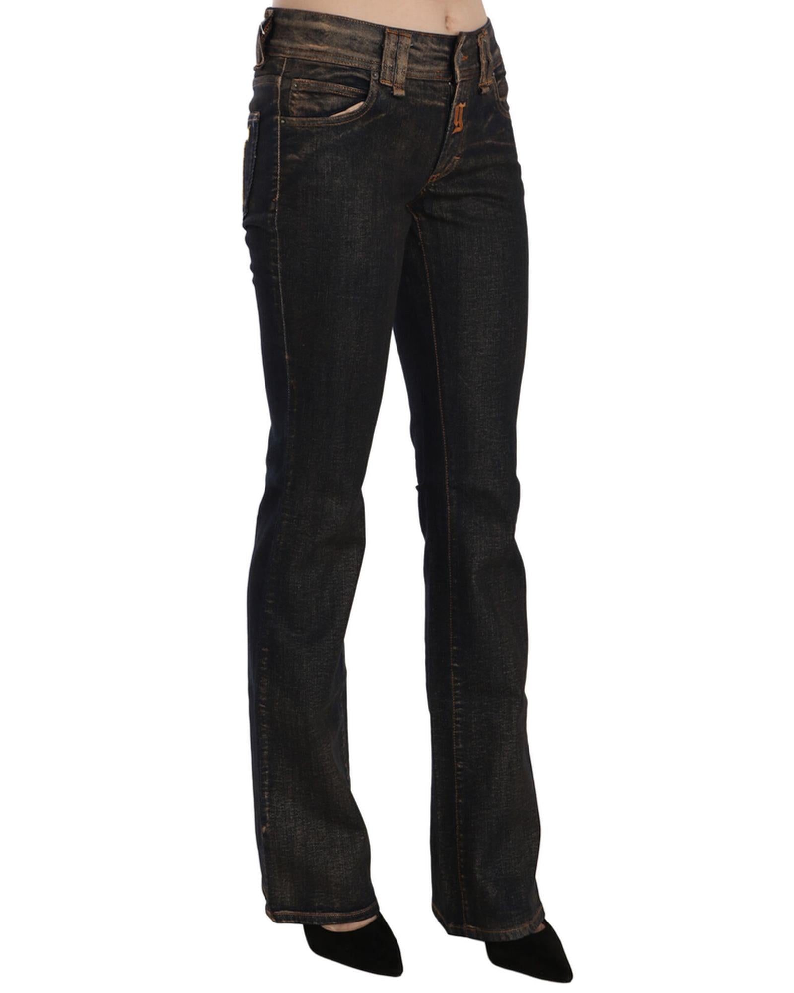 Mid Waist Flared Denim Casual Pants W24 US Women Secondary image