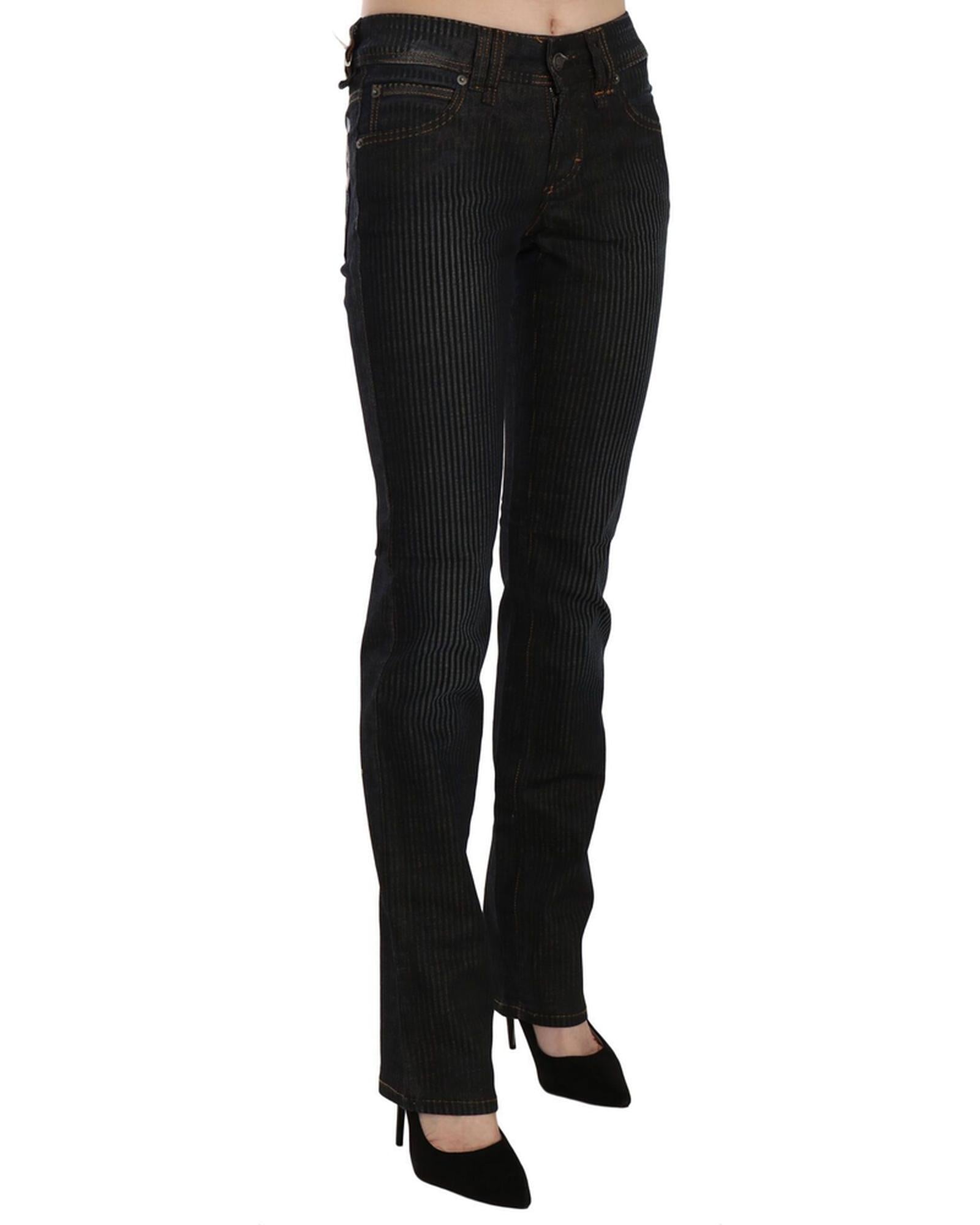 Mid Waist Slim Fit Corduroy Jeans with Logo Details W27 US Women Secondary image