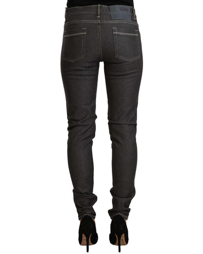 Skinny Mid Waist Denim Jeans with Zipper Closure W25 US Women