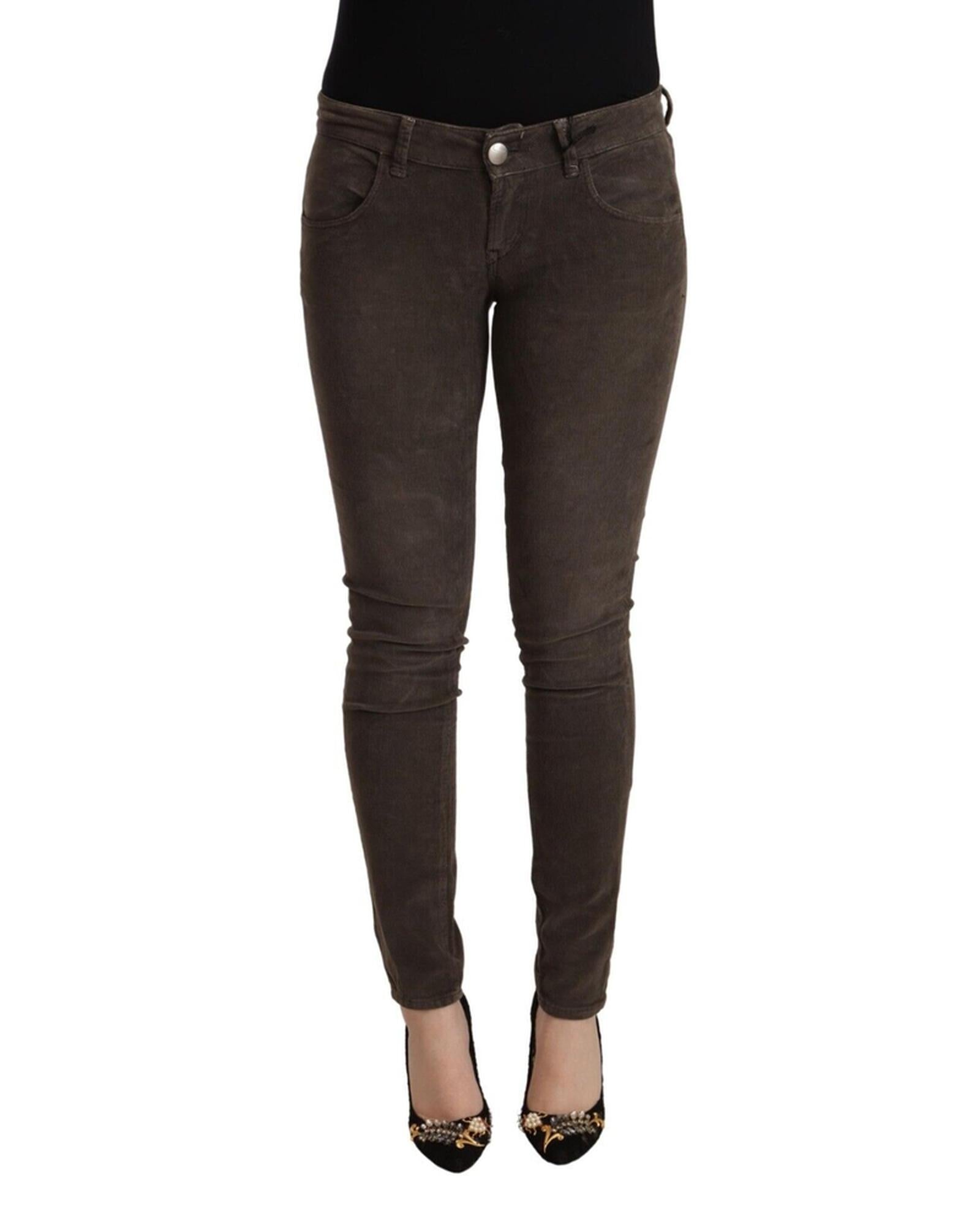 Slim Fit Low Waist Skinny Denim Jeans with Zipper Closure and Logo Details 40 IT Women Main image